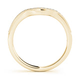 Milgrain Prong Set Curved Half Eternity Ring in Gold & Platinum