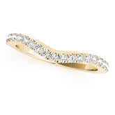 Split Prong Curved Half Eternity Ring in Gold & Platinum