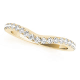 Split Prong Curved Half Eternity Ring in Gold & Platinum