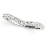 Split Prong Curved Half Eternity Ring in Gold & Platinum