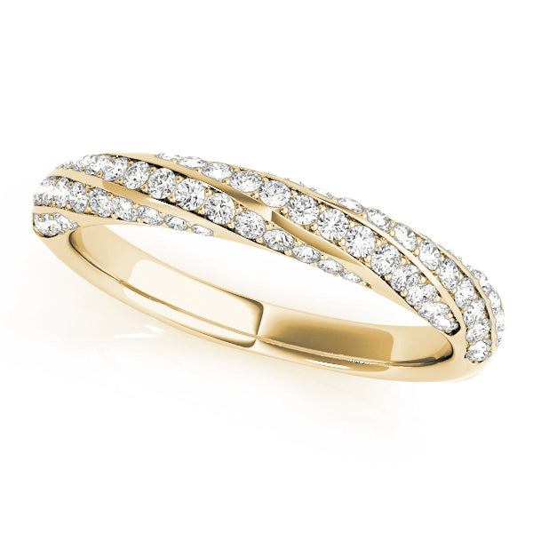 Twisting Diamond Half Eternity Ring in Gold & Platinum
