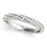 Twisting Diamond Half Eternity Ring in Gold & Platinum