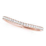 Split Prong Curved Half Eternity Ring in Gold & Platinum