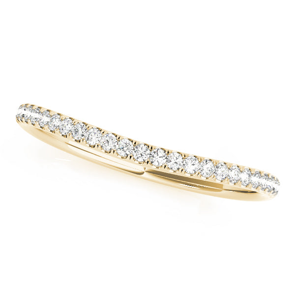 Split Prong Curved Half Eternity Ring in Gold & Platinum