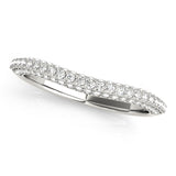 Multirow Pavã© Half Eternity Ring in Gold & Platinum