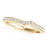 Single Row Prong Curved Half Eternity Ring in Gold & Platinum