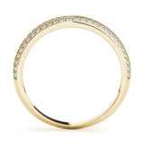 Double Row Pavã© Half Eternity Ring in Gold & Platinum