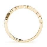 Swirl Prong Set Half Eternity Ring in Gold & Platinum