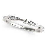Swirl Prong Set Half Eternity Ring in Gold & Platinum