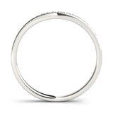 Single Row Prong in Channel Curved Half Eternity Ring in Gold & Platinum
