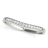 Single Row Prong in Channel Curved Half Eternity Ring in Gold & Platinum