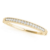 Vintage-Inspired Milgrain Half Eternity Ring in Gold & Platinum