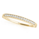 Vintage-Inspired Milgrain Half Eternity Ring in Gold & Platinum