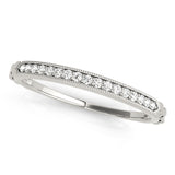 Vintage-Inspired Milgrain Half Eternity Ring in Gold & Platinum