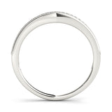 Prong Set Milgrain Curved Half Eternity Ring in Gold & Platinum