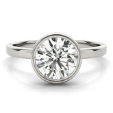 Round Cut Diamond Bezel Setting Solitaries