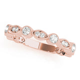 Vintage-Inspired Milgrain Half Eternity Ring in Gold & Platinum