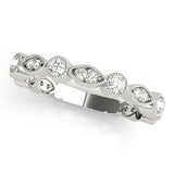 Vintage-Inspired Milgrain Half Eternity Ring in Gold & Platinum
