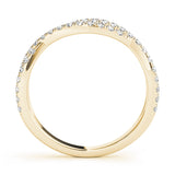 Twisted Shank Curved Half Eternity Ring in Gold & Platinum