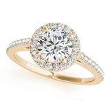 Pristine Halo Engagement Ring Round Diamond Engagement Ring — 9K/18K Gold & Platinum