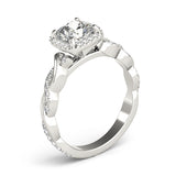 Artisan Braided Shank With Halo Head Cushion Diamond Engagement Ring — 9K/18K Gold & Platinum