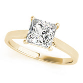 Cherished Cut Solitaire Engagement Ring Princess Diamond Engagement Ring — 9K/18K Gold & Platinum