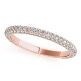 Straight Pavã© Half Eternity Ring in Gold & Platinum