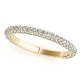 Straight Pavã© Half Eternity Ring in Gold & Platinum