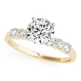 Majestic Single Row Engagement Ring Round Diamond Engagement Ring — 9K/18K Gold & Platinum