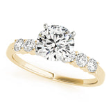 Majestic Single Row Engagement Ring Round Diamond Engagement Ring — 9K/18K Gold & Platinum