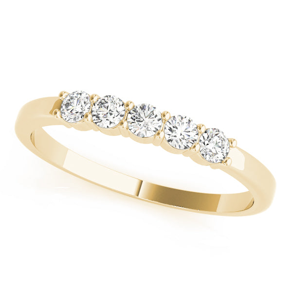Shared Prong Half Eternity Ring in Gold & Platinum