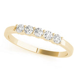 Shared Prong Half Eternity Ring in Gold & Platinum