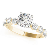 Classic Single Prong Engagement Ring Round Diamond Engagement Ring — 9K/18K Gold & Platinum