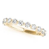 Single Shared Prong Half Eternity Ring in Gold & Platinum