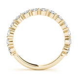 Single Shared Prong Half Eternity Ring in Gold & Platinum