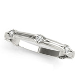 Stackable Accented Filigree Half Eternity Ring in Gold & Platinum