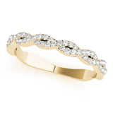 Twisting Diamond Half Eternity Ring in Gold & Platinum