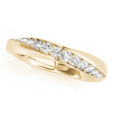Twisted Prong in Channel Half Eternity Ring in Gold & Platinum