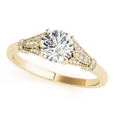 Couture / Color Ring Round Diamond Engagement Ring — 9K/18K Gold & Platinum