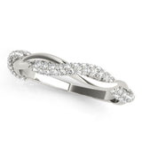 Twisted Pavã© Half Eternity Ring in Gold & Platinum