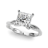 Statement Twisted Shank Engagement Ring Round Diamond Engagement Ring — 9K/18K Gold & Platinum
