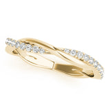 Twisting Diamond Half Eternity Ring in Gold & Platinum