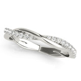 Twisting Diamond Half Eternity Ring in Gold & Platinum