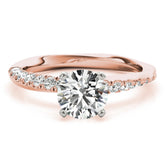 Bespoke Split Prongs Round Diamond Engagement Ring — 9K/18K Gold & Platinum