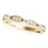 Scalloped Marquise Half Eternity Ring in Gold & Platinum