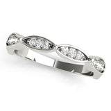 Scalloped Marquise Half Eternity Ring in Gold & Platinum