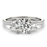 Diamond ring with a white gold