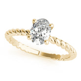 Bespoke Twisted Shank Center Oval Diamond Engagement Ring — 9K/18K Gold & Platinum