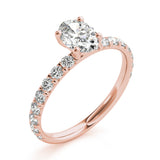 Eternal Single Row For Center Oval Diamond Engagement Ring — 9K/18K Gold & Platinum