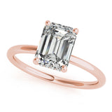 Romantic Cut Center Emerald Diamond Engagement Ring — 9K/18K Gold & Platinum